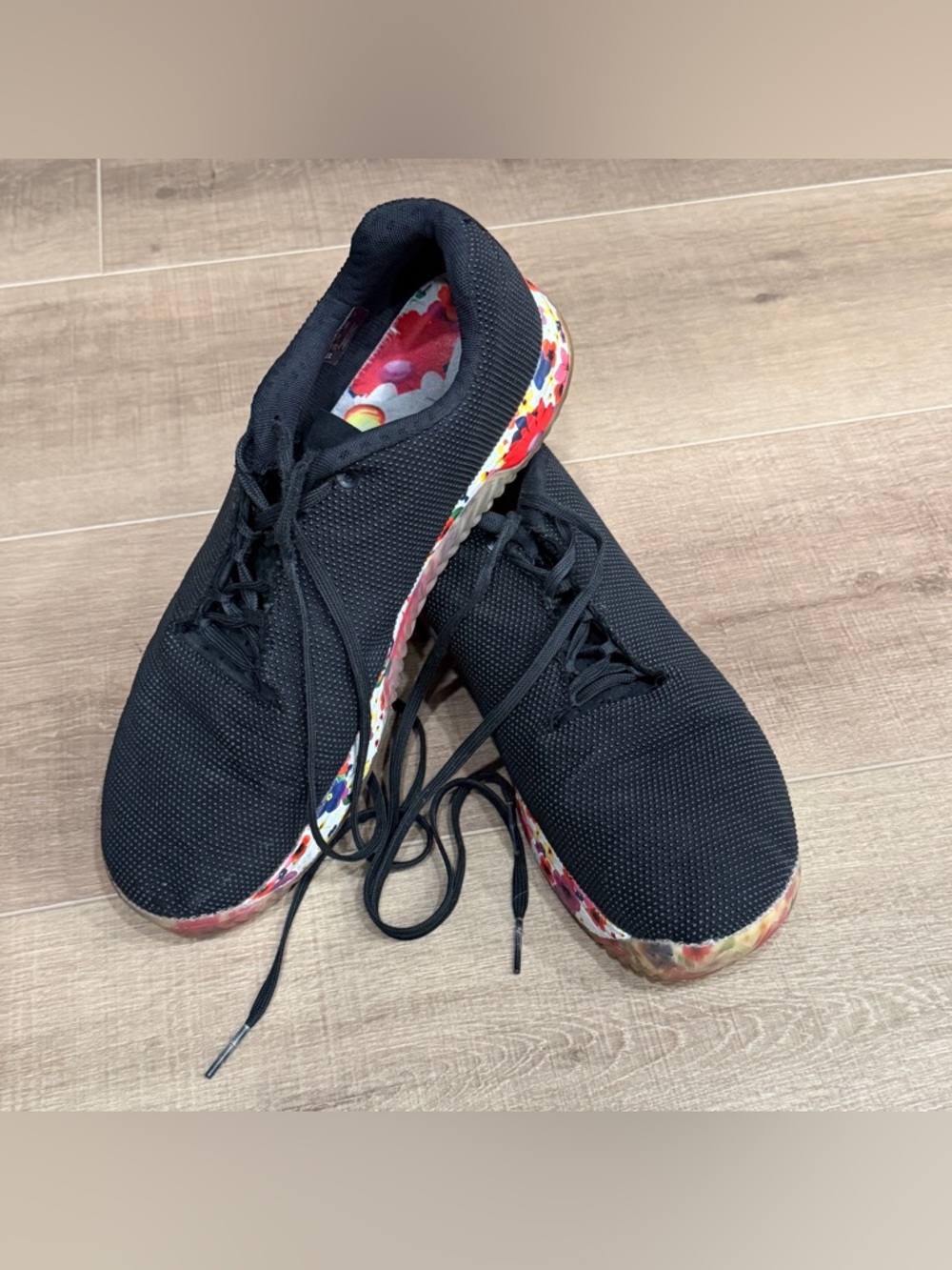 NOBULL Trainer Shoes Men 14 Women 15.5 Black Floral CrossFit TrainingGym Sneaker